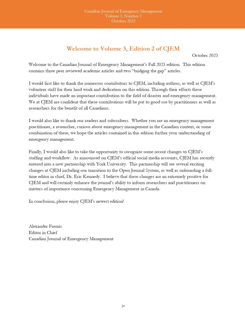 Cover image for Welcome to Volume 3, Edition 2 of CJEM